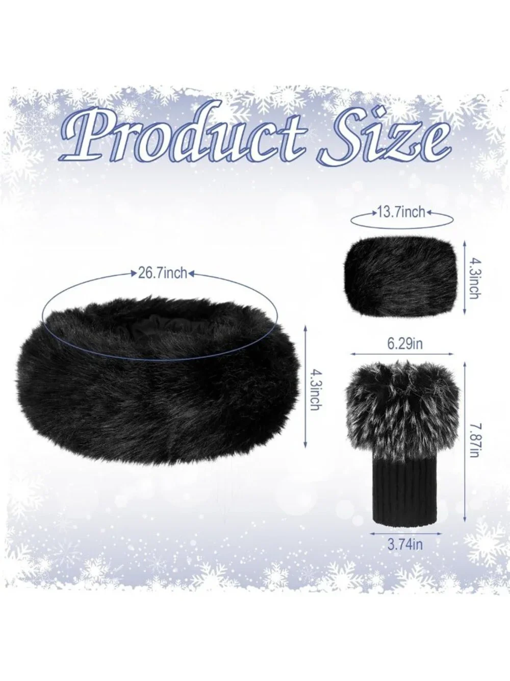 Cozy 9-Piece Faux Fur Headband, Leg Warmers & Wrist Cuffs Set for Winter Fashion